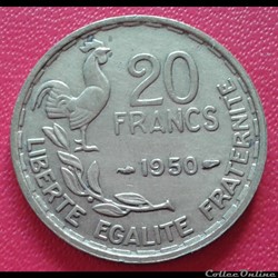 1950 - 20 francs - 3 faucilles