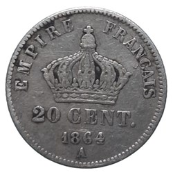 1864 A - 20 centimes