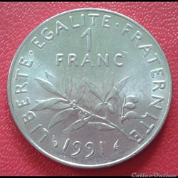 1991 - 1 franc