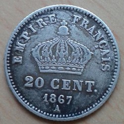 1867 A - 20 centimes