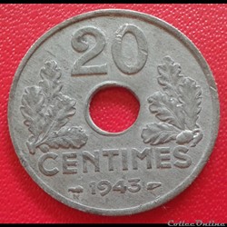 1943- 20 centimes - légère