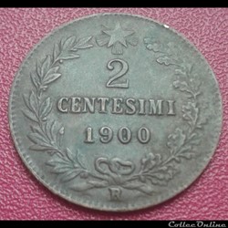 Italie - 2 centesimi 1900 R