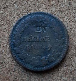 (1795-96) - UN décime AN 4 A – modification du 2 Décimes