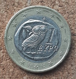 Grèce - 1 euro 2002 S - surplus métal