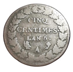 (1796 - 97) - 5 centimes l'AN 5 A