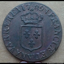 1789 W - 1/2 sol à l'écu - Louis XVI