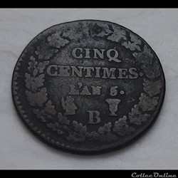 1796-97 - Directoire - 5 centimes L'AN 5 (2)