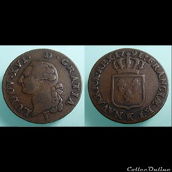 1791 K - Sol à l'écu - Louis XVI