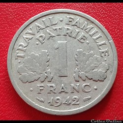 1942 - 1 franc - lourde