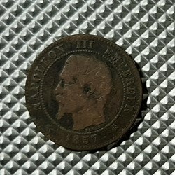 1857 B - 2 centimes