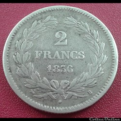 1836 - 2 francs