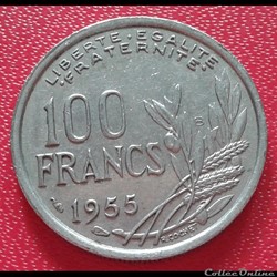1955 B - 100 francs - ruban étroit