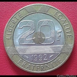 1992 - 20 francs - V serré - 4c