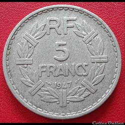 1947 - 5 francs - ALU - 9 ouvert