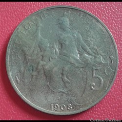 1908 - 5 centimes