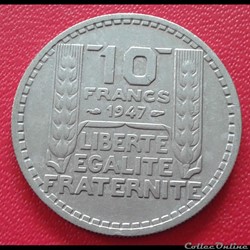 1947 - 10 francs - Grosse tête