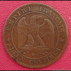 1855 BB - 2 centimes - chien