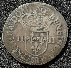 1587 - 1/4 écu croix de face
