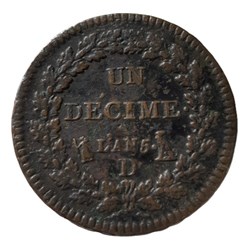 (1796-97) - UN DECIME L'AN 5 D
