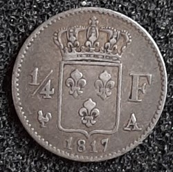 1817 A - 1/4 franc - Louis XVIII