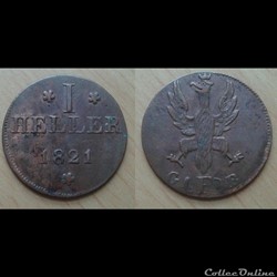 Allemagne - 1 heller 1821