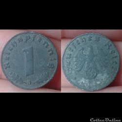 Allemagne - 1 pfennig 1943 G