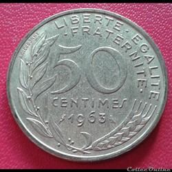 1963 - 50 centimes - 3 plis