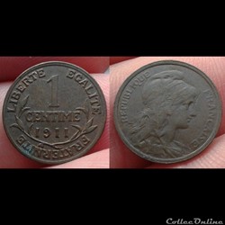 1911 - 1 centime