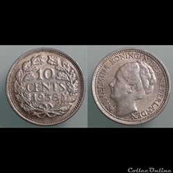 PAYS-BAS - 10 cents 1938