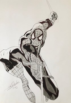 Spider-man (pilot, feutre & fusin)