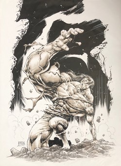 Hulk Transformation pencil & ink Jim Jemenez