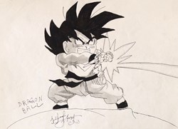 Goku vs Red Ribbon ( pilot, feutre & fusin )