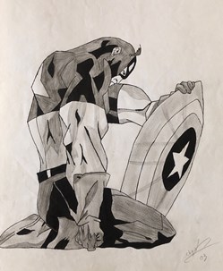 Captain America ( pilot, feutre & fusin )