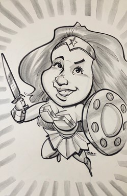 Caricature Cristina ( feutre & fusin )