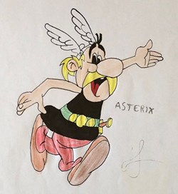 Asterix( pilot, feutre & crayon )