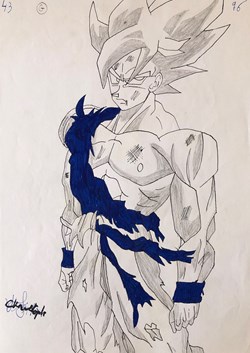 Goku Super Saiyan ( pilot, feutre & crayon )