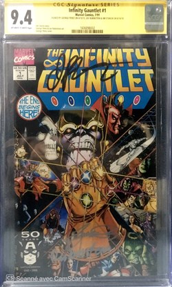 The Infinity Gauntlet #1 signature Joe Rubinstein , George Perez & Jim Starlin.