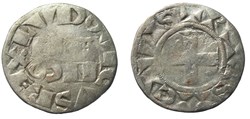 Louis VII - Denier parisis 3ème type E rétrograde