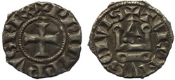 Philippe IV - Obole Tournois à l'0 long (variété trèfle + poids lourd)