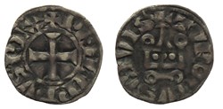 Philippe IV - Denier Tournois à l'O rond (différent trèfle)