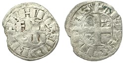 Philippe II - Denier Arras 1er type (var ARRAT)