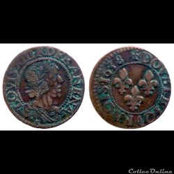 Louis XIII - Double tournois 1638 E