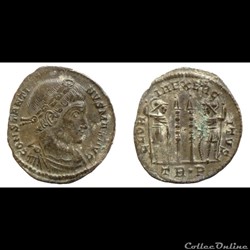 Constantin I - AE Follis réduit - GLORIA EXERCITVS - Trier - RIC.537