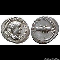 Herennius Etruscus - AR Antoninien - CONCORDIA AVGG