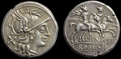 C.IVNI.C.F - Denarius, Crawford 210/1