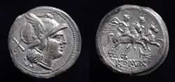 Rostrum Tridens (early), Denarius, RRC 62/1