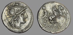 RRC 158/1 Anonymous Denarius - Luna in Biga