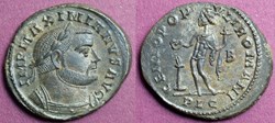 301-303 CE, Maximianus Herculeus / Genio Follis of Lugdunum RIC 108b