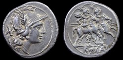 Dolphin symbol denarius, RRC 80/1b