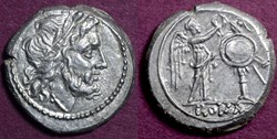 Victoriatus Cr. 44/1, raised band on column